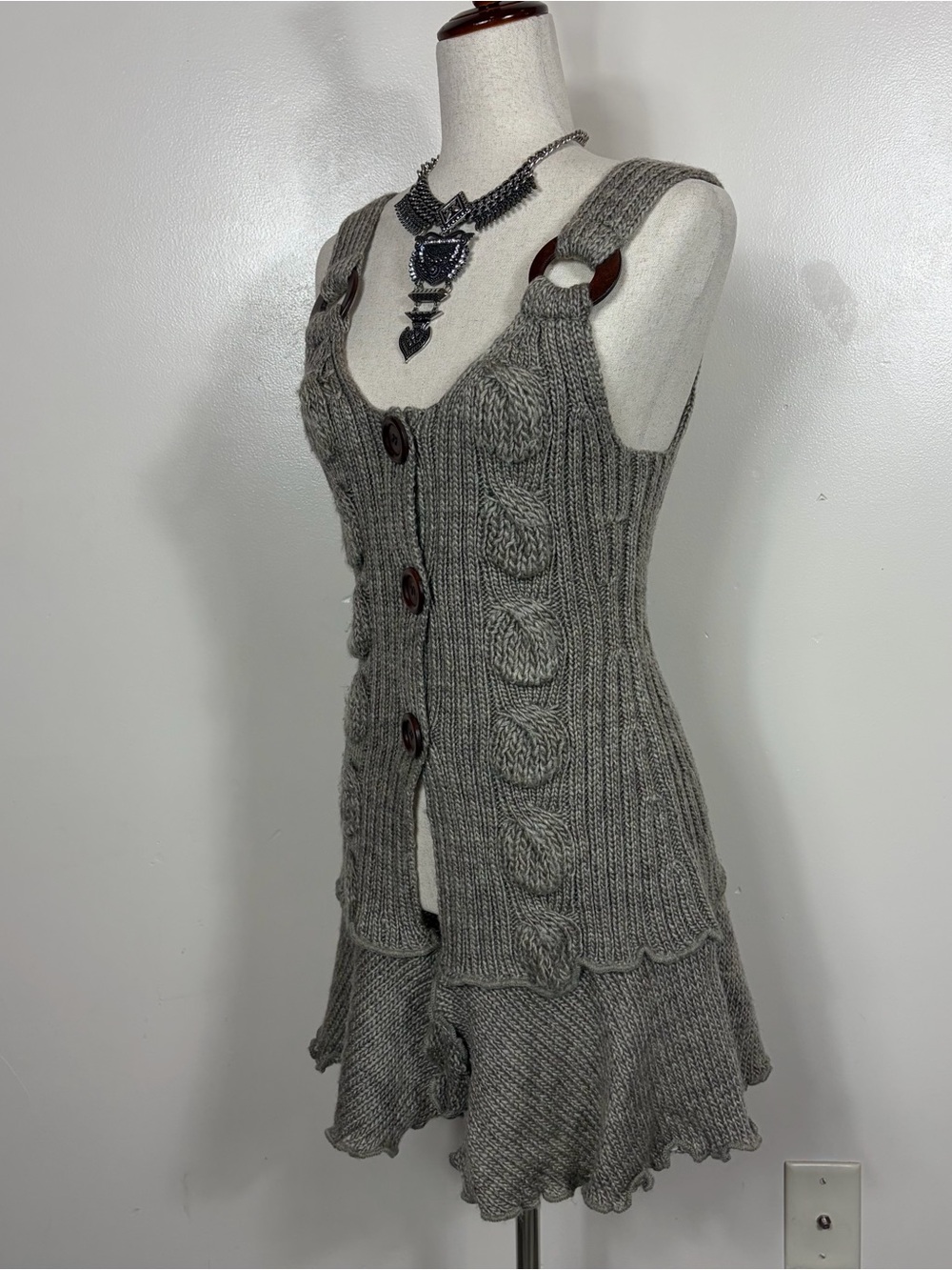 John Fashion Knit Sweater Vest Small Fairy Forest Grunge Whimsigoth Shabby - Picture 4 of 7
